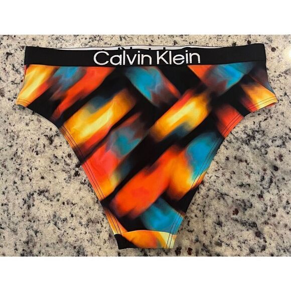 Calvin Klein womens High Waist Swim Bottom Logo Elastic - Picture 4 of 5